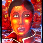 "Crimson Cloud" oil on canvas by visual artist rEN