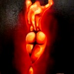 "The Dancer" oil on canvas by visual artist rEN